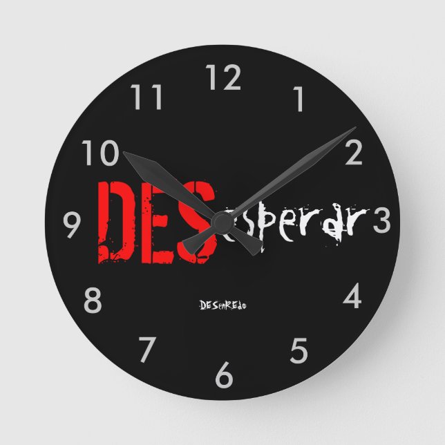Reloj de pared DESesperar DESenREdo negro Round Clock (Front)