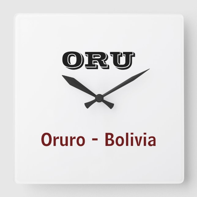 Reloj Oruro - Bolivia Square Wall Clock (Front)