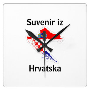 Reloj recuerdo de Croacia Square Wall Clock