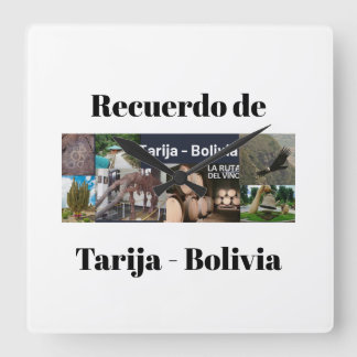 Reloj Recuerdo de Tarija Bolivia Square Wall Clock