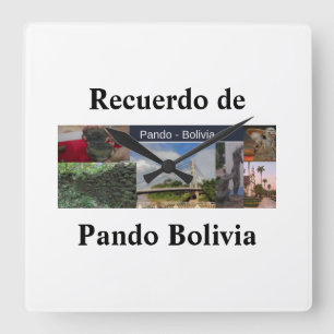 Reloj recuerdo of Pando Bolivia Square Wall Clock