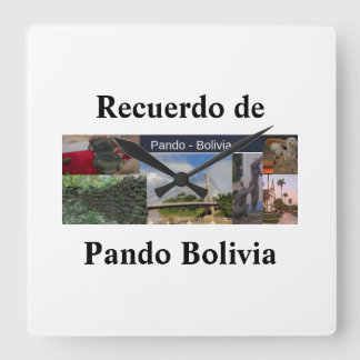 Reloj recuerdo of Pando Bolivia Square Wall Clock