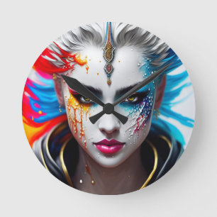 reloj Redondo skin paint girl white Round Clock
