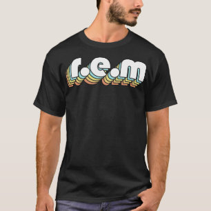 REM Retro Rainbow Typography Faded Style T-Shirt