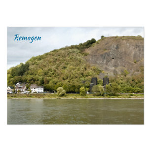 Remagen Rhine River Bridge Painting Effect Photo Print
