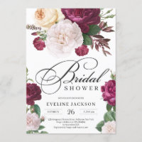 Remarkable boho red maroon burgudny bridal shower