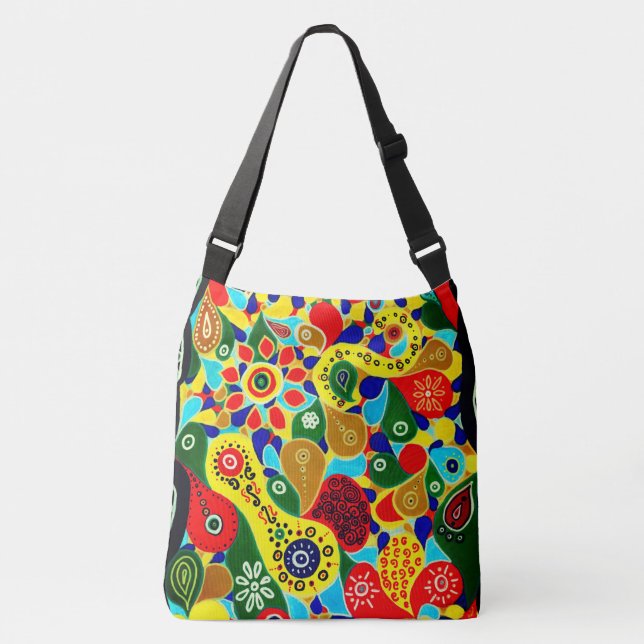 Remarkable Forms and Shapes Original Abstract Art Crossbody Bag (Front)