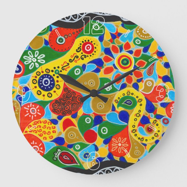 Remarkable Forms and Shapes Original Abstract Art Large Clock (Front)