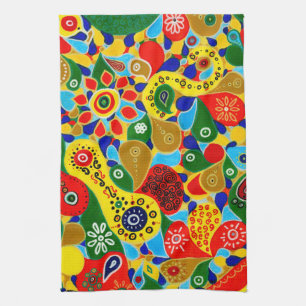 Remarkable Forms and Shapes Original Abstract Art Tea Towel