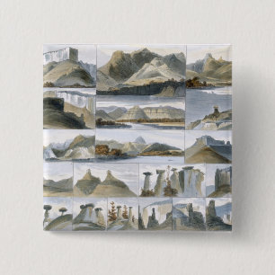Remarkable Hills on the Upper Missouri, plate 35 f 15 Cm Square Badge