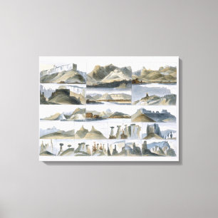 Remarkable Hills on the Upper Missouri, plate 35 f Canvas Print