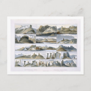 Remarkable Hills on the Upper Missouri, plate 35 f Postcard