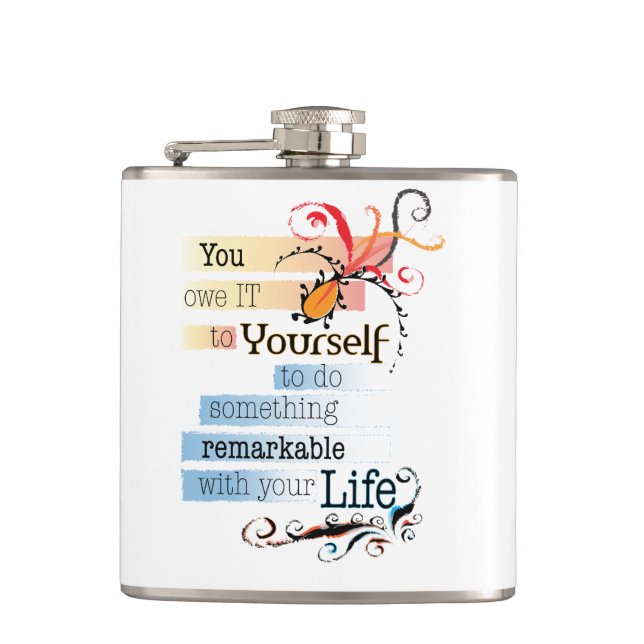 Remarkable Life Hip Flask (Front)