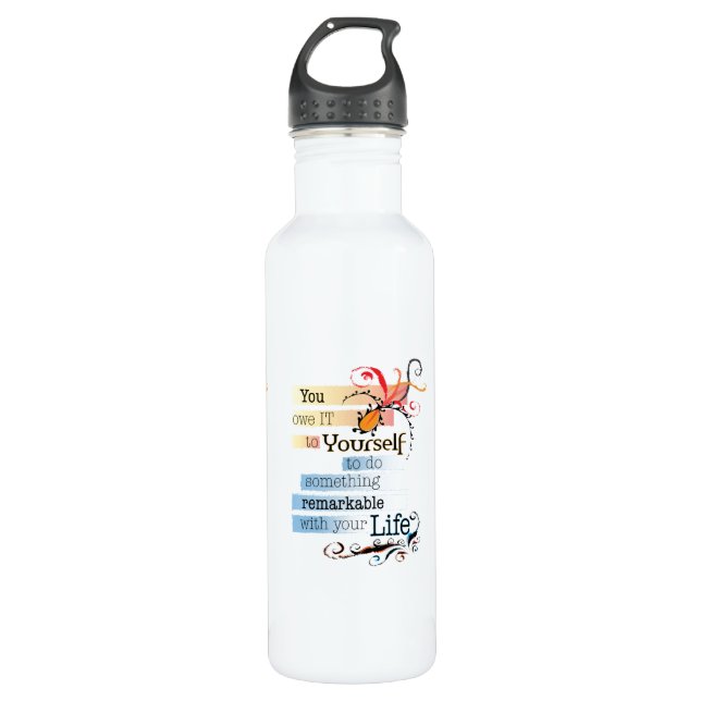 Remarkable LIFE Inspirational Illustrated quote 710 Ml Water Bottle (Front)