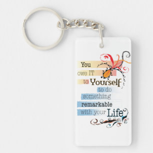 Remarkable LIFE Inspirational Illustrated quote Key Ring