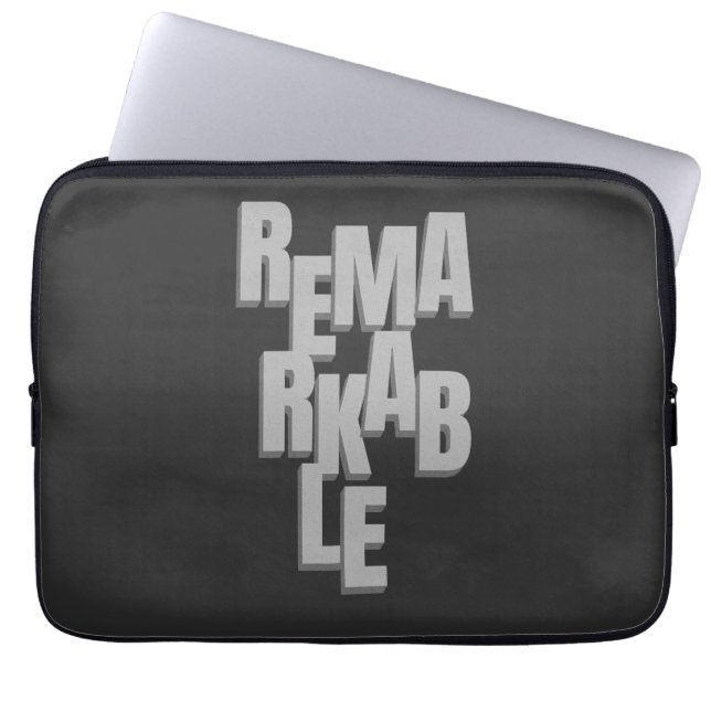 Remarkable Quote Motivational Inspirational Laptop Sleeve (Front)