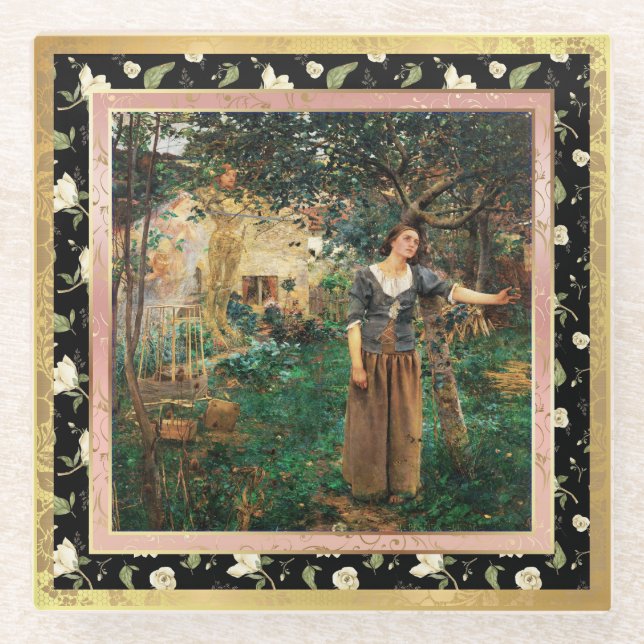 Remastered Joan of Arc by Jules Bastien-Lepage Glass Coaster (Front)