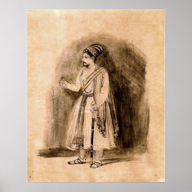 Rembrandt - A Deccani Nobleman Standing 1656 Poster (Front)