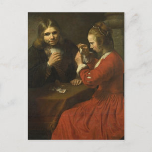 Rembrandt: A Young Man and a Girl Playing Cards