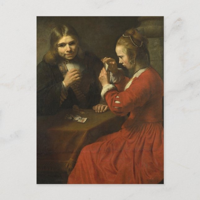 Rembrandt: A Young Man and a Girl Playing Cards (Front)