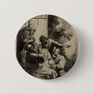 Rembrandt Art Painting and etching 6 Cm Round Badge