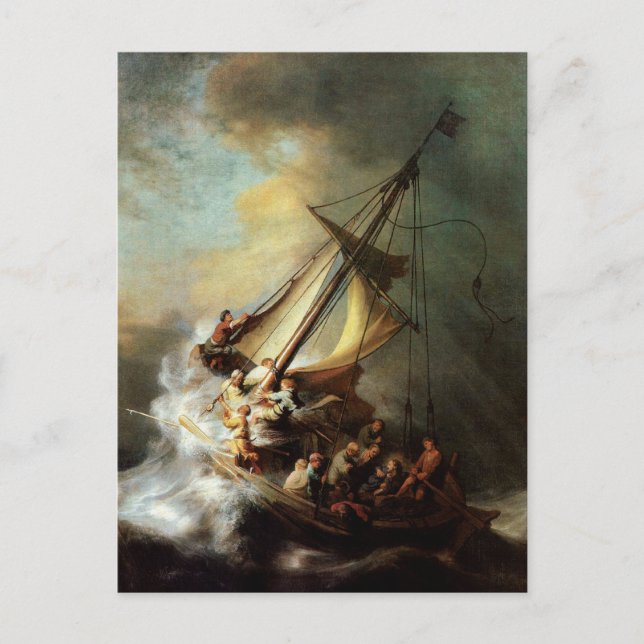 Rembrandt Art Painting Christ in the Storm Postcard (Front)