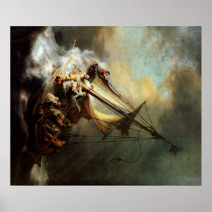 Rembrandt Art Painting Christ in the Storm Poster