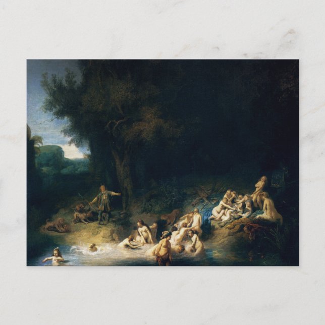 Rembrandt Art Painting Diana Bathing Postcard (Front)