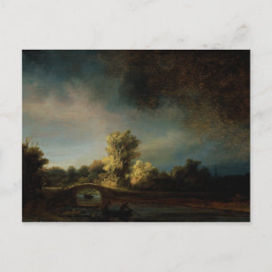Rembrandt Art Painting Landscape Postcard