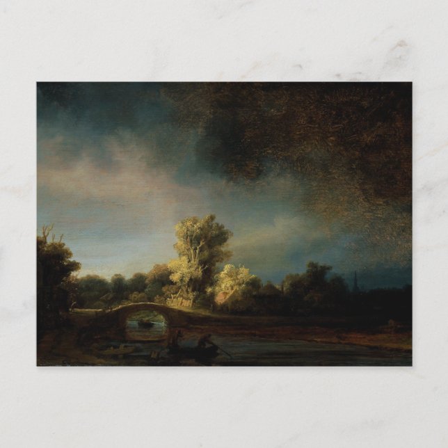 Rembrandt Art Painting Landscape Postcard (Front)