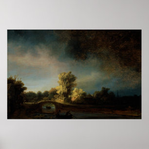 Rembrandt Art Painting Landscape Poster