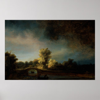 Rembrandt Art Painting Landscape Poster
