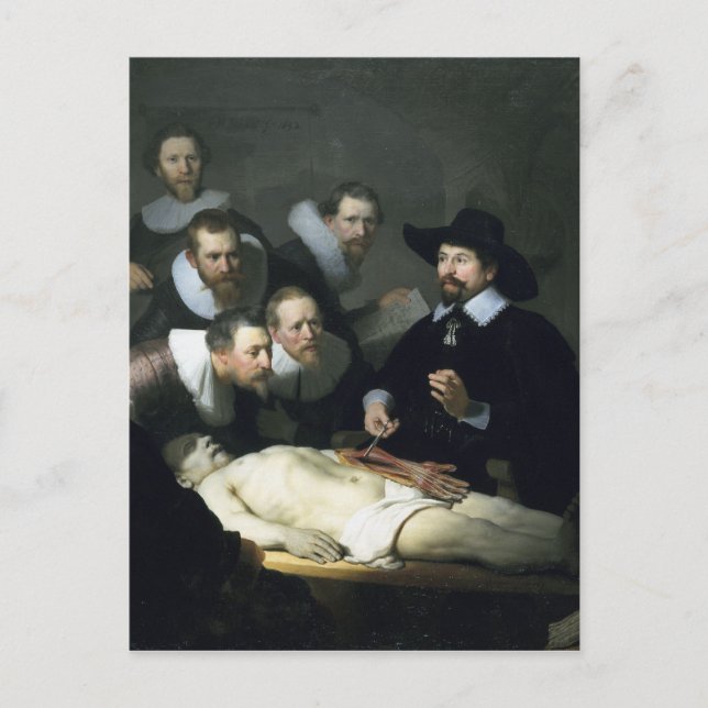 Rembrandt Art Painting The Anatomy Lesson Postcard (Front)