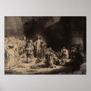 Rembrandt - Christ Preaching, Hundred Guilder Prin Poster