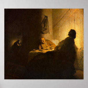 Rembrandt - Christus in Emmaus Poster