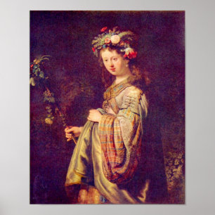 Rembrandt - Flora (portrait of Saskia as Flora) Poster