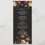 Rembrandt Floral Dark & Moody Wedding menu card<br><div class="desc">Elegant Rembrandt inspired Dutch master floral botanical arrangement against a dark background. This one is for a wedding menu, but you can change the wording to fit your needs. Wonderful for an elegant evening wedding! Need help with the layout, just email me at tkatz@me.com Many matching items on this one!...</div>