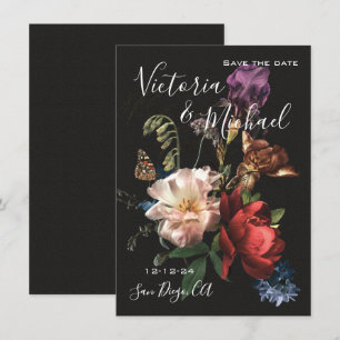 Rembrandt Floral Save the Date Wedding Invitation