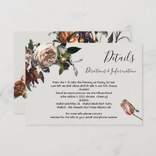 Rembrandt Floral Wedding Details and info card