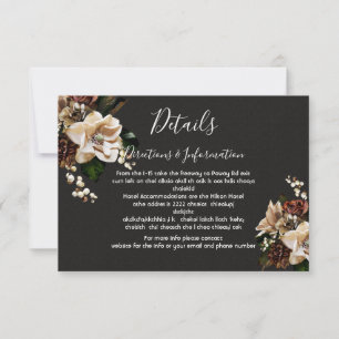 Rembrandt Floral Wedding Details and info card