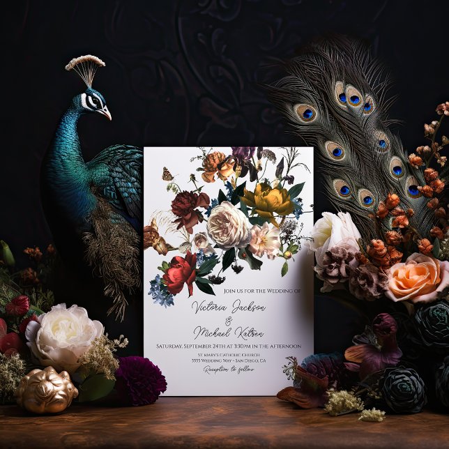 Rembrandt Floral Wedding Monogram Invitation (Creator Uploaded)