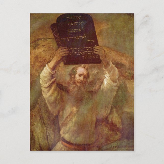 Rembrandt Harmensz van Rijn Moses mit den Gesetze Postcard (Front)