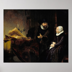 Rembrandt - Mennonite Preacher Anslo and His Wife Poster