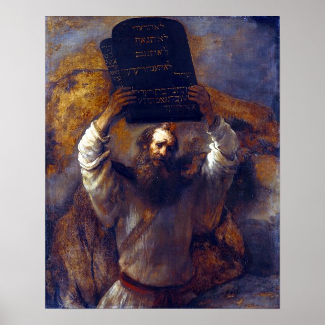 Rembrandt Moses with the Ten Commandments Poster (Front)