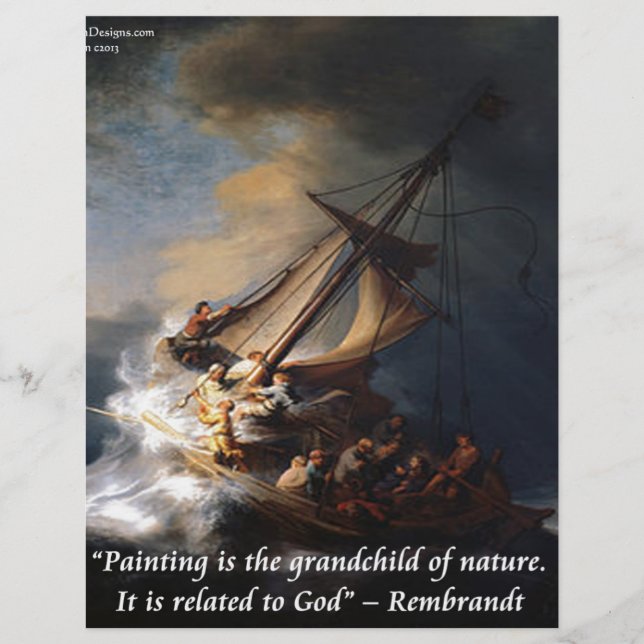 Rembrandt Sea Of Galilee & Nature Quote (Front)