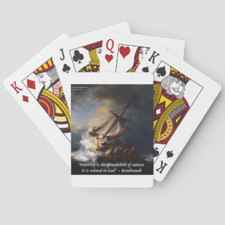 Rembrandt Sea Of Galilee & Nature Quote Playing Cards
