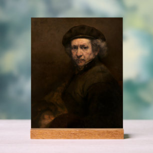 Rembrandt Self Portrait: Dutch Golden Age Painter Acrylic Sign