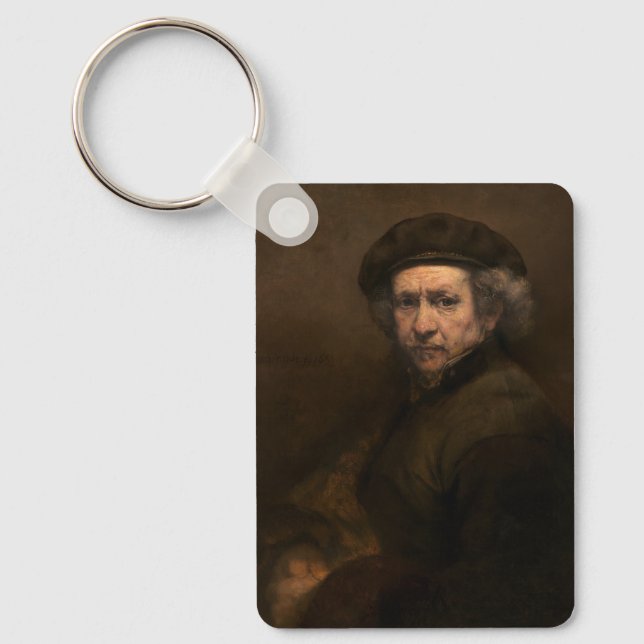 Rembrandt Self Portrait: Dutch Golden Age Painter Key Ring (Front)
