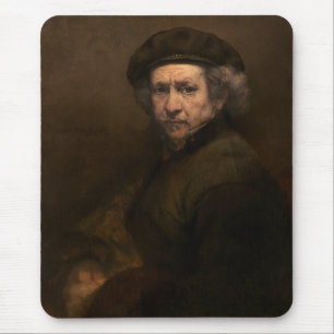 Rembrandt Self Portrait: Dutch Golden Age Painter Mouse Mat