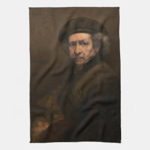 Rembrandt Self Portrait: Dutch Golden Age Painter Tea Towel